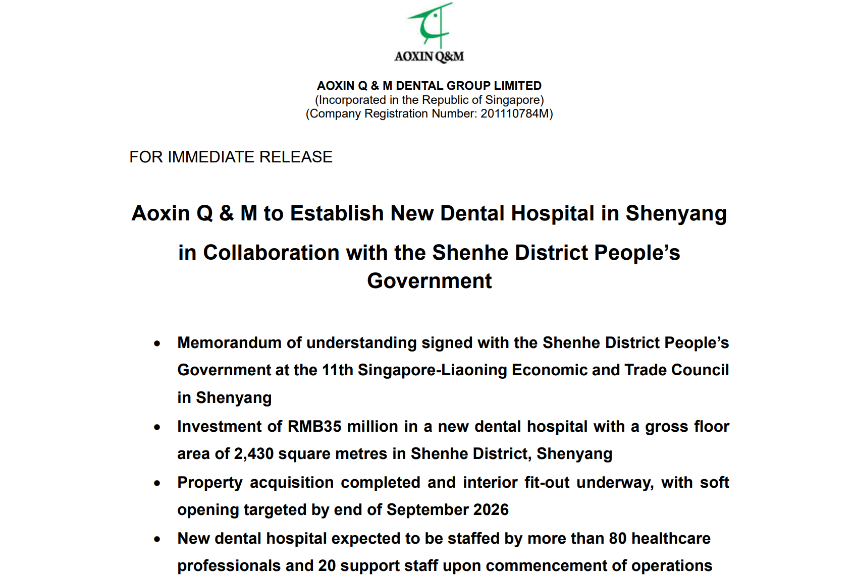 Source: Aoxin Quanmin Dental